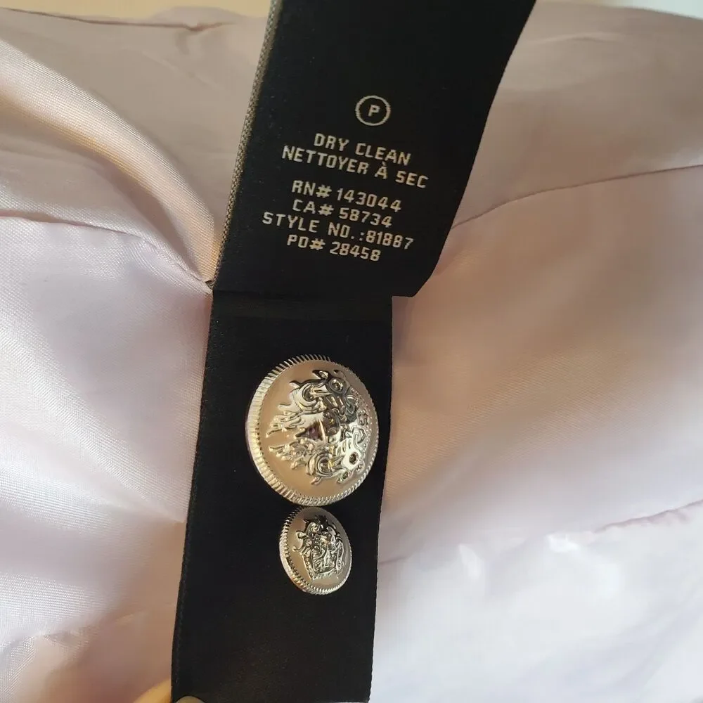 NEW 7 For All Mankind Women’s Tweed Blazer Small Purple Silver Button Jacket - Picture 11 of 12